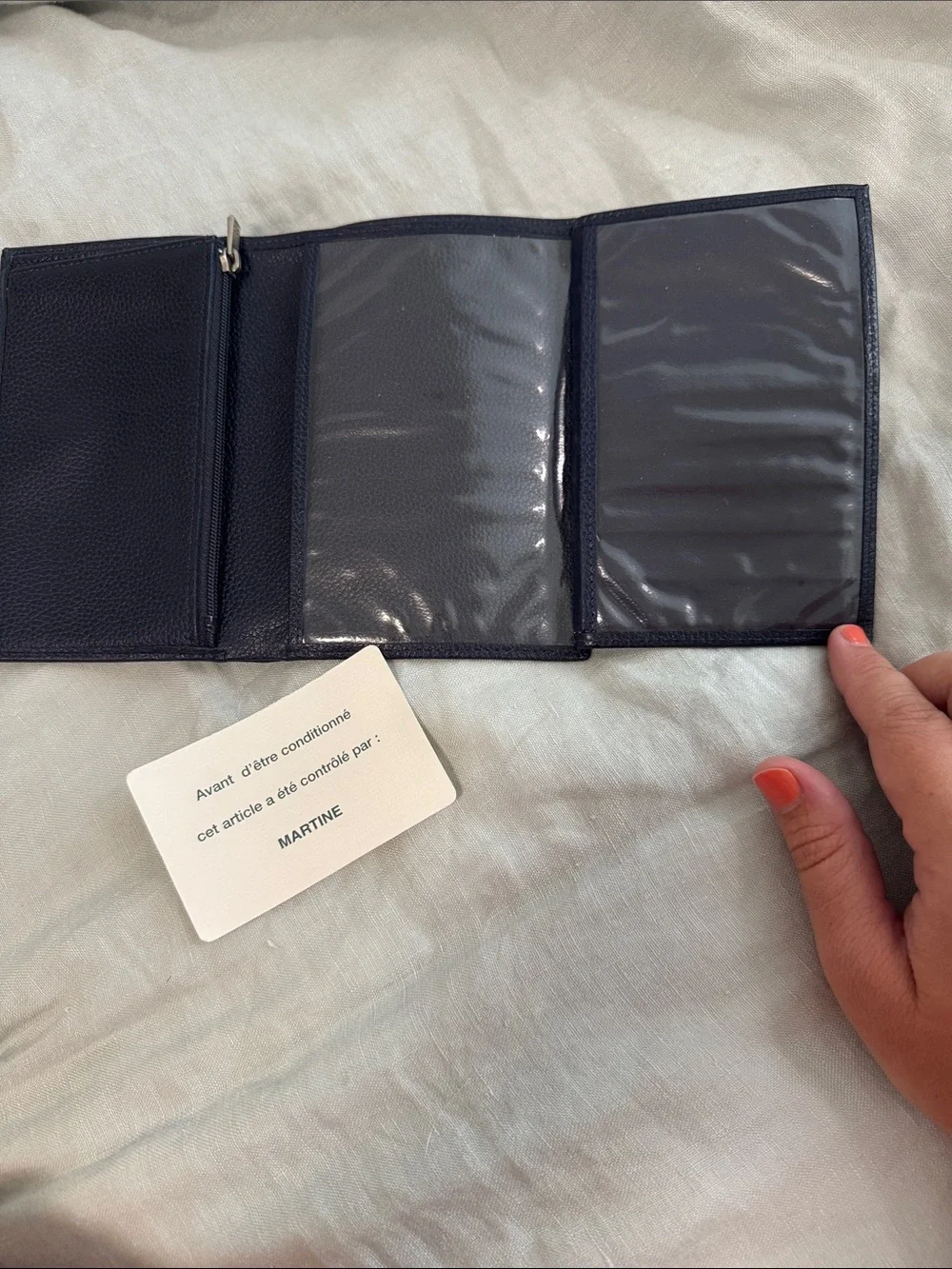 Longchamp Vintage Leather Continental Trifold Travel Wallet & Passport Holder